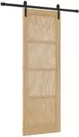 vidaXL Schiebet&uuml;r Natur 73,5 x 211 cm Massives Kiefernholz
