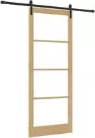 vidaXL Schiebet&uuml;r ORKDAL Nat&uuml;rlich und Schwarz 93 x 232 cm