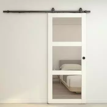 Inova Holzschiebetür Landhausstil weiß mit Klarglas Softclose 102,5x215cm