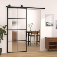 vidaXL Schiebet&uuml;r mit Beschlag 90x205 cm ESG-Glas & Aluminium