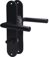 Alpertec T&uuml;rbeschlag, Renovierungsgarnitur f&uuml;r Badt&uuml;ren/WC schwarz matt,