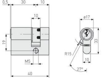 ABUS Türschloss Schließzylinder A93 NG 10/40 (86151) ABUS Türschloss Schließzylinder A93 NG 10/40 (86151)