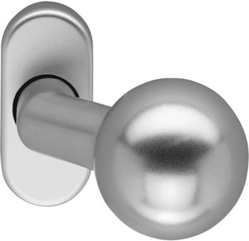 Eco-Schulte Türknopf K 160 FS - auf Rosette Alu silber eloxiert