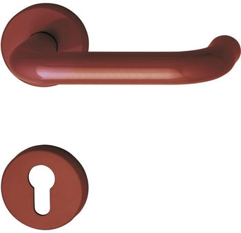 Hewi FH-Drückergarnitur111.20 R FH - auf Rosette PZ rubinrot