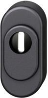 FSB Sicherheits-Zylinderrosette oval 73 3249 - Aluminium schwarz matt