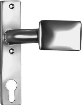 AMF Knopfkurzschild 486Z gekröpft drehbar 156x32x7mm Knopf 65x44mm silber elox.