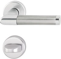 HOPPE Dr&uuml;ckergarnitur AMSTERDAM - auf Rosette, silber eloxiert/Edelstahl - WC