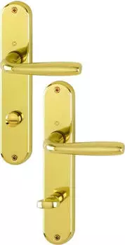 Hoppe Langschild-Garnitur 1766/3022P WC F271 Aluminium messingglanz (11929923)
