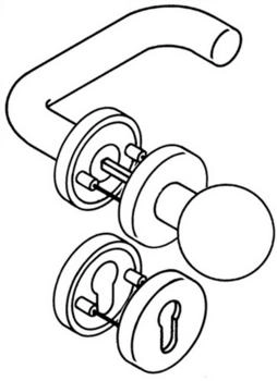 Hewi Rosettengarnitur 111R03.133 Kunststoff 99 rund PZ DIN links / rechts Kugel D/K (111R03.133 99)