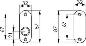 AMF Drückerrosette 479 Aluminium F1 Schildstärke 7 mm rund oval (15545)