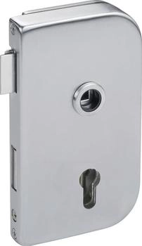 HERMAT Glastürschloss 6033 PZ L-Roma Edelstahl matt (6746)