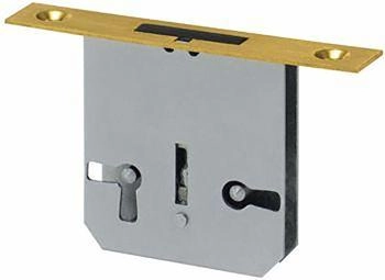 Magni Möbel-Riegelkastenschloss 25 mm mit Stulp Messing rechts/links (0668.25001)