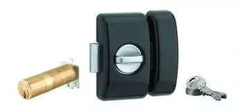 Thirard Universalriegel HG5 mit Knopf, Messingzylinder 35-80mm, Schwarz (00080473)