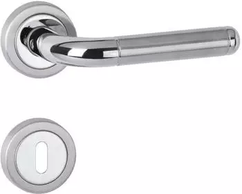 HERMAT Club Drückergarnitur Rosettengarnitur L-Form Edelstahl/Chrom BB/WC (1110.ER/2031.BB-63)