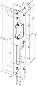 Assa Abloy Winkelschlie&szlig;blech 069 Edelstahl 3mm DIN R (06935-05)