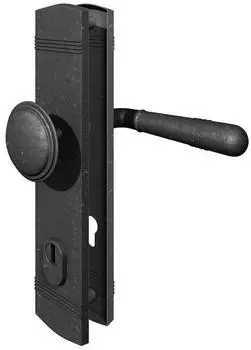 MS Beschl&auml;ge Schutzbeschlag Langschild Zylinderschutz Antik Grau Knopf/Dr&uuml;cker DIN 8/72 (8714186462485)