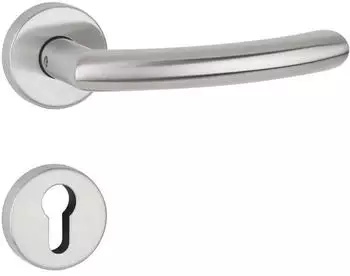 HERMAT Basic 04 Drückergarnitur mit Rosette Edelstahl matt PZ (1804/2036.K)