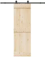 vidaXL Schiebet&uuml;rbeschlag-Set 183 cm Stahl Schwarz