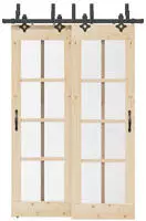 vidaXL Schiebet&uuml;rbeschlag-Set 152,5 cm Stahl Schwarz