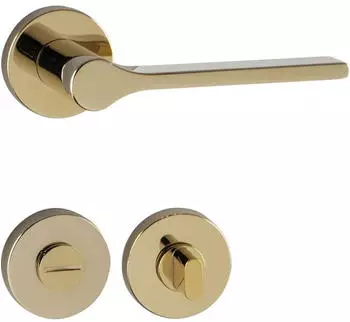 Marchesi ZADAR Dr&uuml;ckergarnitur auf Rosette WC, 38-45mm, Zamak messingf&auml;rbig (1528Z-2110-2110WC-179)