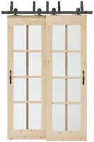 vidaXL Schiebet&uuml;rbeschlag-Set 152,5 cm Stahl Schwarz