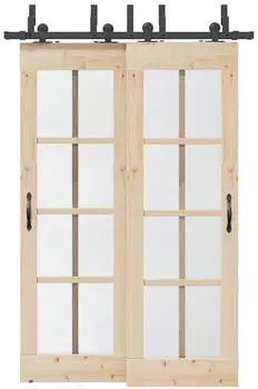 vidaXL Schiebet&uuml;rbeschlag-Set 152,5cm Stahl Schwarz (3295727)