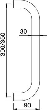 KWS Serie 84 T&uuml;rgriff gerade, 380mm, &Oslash;30mm, Edelstahl (847182)