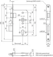 BMH Fluchtt&uuml;rschloss 6013 1-fl&uuml;gelig - links , 20 mm