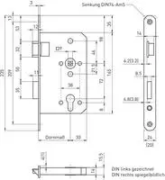 BMH Fluchtt&uuml;rschloss 6028 1-fl&uuml;gelig - rechts , 20 mm