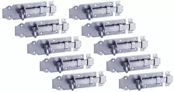Alberts Schlossriegel gerade mit Schlaufe, verzinkt, 120mm, 10er-Set (869687)