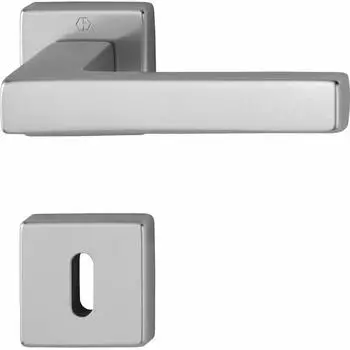 Hoppe AUSTIN Dr&uuml;ckergarnitur auf Rosette BB, Aluminium Edelstahl Effekt (11843585)