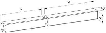 Eco-Schulte Dr&uuml;ckerstift geteilt, Vierkant 9mm, 65/80 (109018404300030)