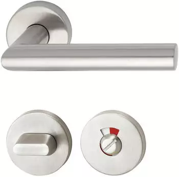 Marchesi GEHRUNG Dr&uuml;ckergarnitur auf Rosette WC, 38-45, Edelstahl matt (1420A-2082S-2235WC-207)