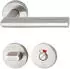 Marchesi GEHRUNG Drückergarnitur auf Rosette WC, 38-45, Edelstahl matt (1420A-2082S-2235WC-207)