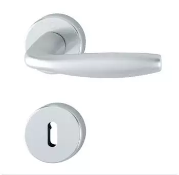 Hoppe New York Dr&uuml;ckergarnitur Rundrosette Oval-/Buntbart, Alu silber eloxiert (3369858)