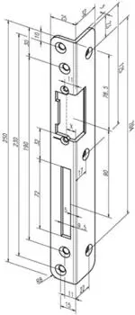 Assa Abloy Sicherheitswinkelschlie&szlig;blech 069 3mm Stahl wei&szlig; DIN L (06904-04)