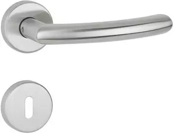 HERMAT Basic 04 Dr&uuml;ckergarnitur mit Rosette Edelstahl matt BB (1804/2036.K)