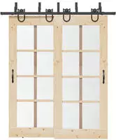 vidaXL Schiebet&uuml;rbeschlag-Set 200 cm Stahl Schwarz