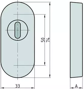 Basi SR 4100 Schmalrahmen-Schutzrosette Edelstahl oval 14mm (7820-0308)