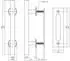 Intersteel Schiebetür Griffset T-Form Stoßgriff Ø25x305mm mit Griffmuschel 220x60mm Schwarz (0023.450160)