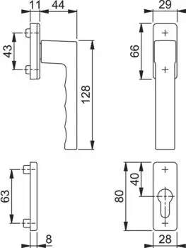 Hoppe Toulon Fenstergriff-Halbgarnitur innen, Aluminium schwarz matt (11817628)