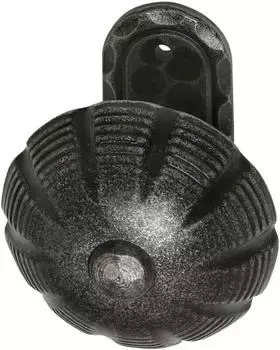 Halc&ouml; T&uuml;rknopf fest vernietet, ovale Zierrosette, schwarz passiviert (0103.016.00.0.01)