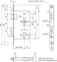 BMH Fluchtt&uuml;rschloss 6128 2-fl&uuml;gelig - links