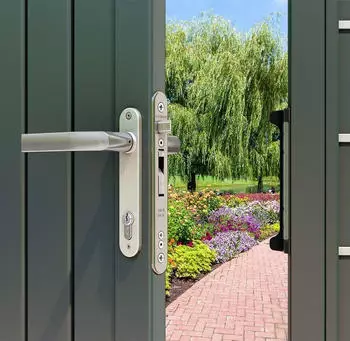 Locinox Fiftylock Rohrrahmenschloss mit Hakenriegel, PZ 92, 50mm Profile, Edelstahl