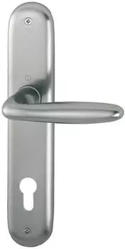 Hoppe Verona Dr&uuml;ckergarnitur auf Schild PZ 88, T&uuml;rst&auml;rke 37-47mm, Edelstahl Effekt (2949551)