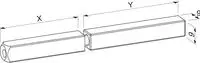 ECO Dr&uuml;ckerstift geteilt - 95 mm , 50 mm , 50/ 95