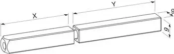Eco-Schulte Dr&uuml;ckerstift geteilt, Vierkant 9mm, 50/95mm, verzinkt (5030011981)