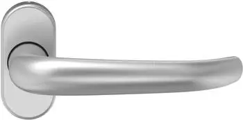 Eco-Schulte D 410 FS Dr&uuml;ckerlochteil auf ovaler Rosette, Brandschutzt&uuml;r, Edelstahl (5030034050)