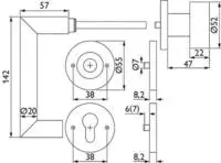 Tecwerk Fs-garnitur Nw-443-2 Va 60 D/k Ts 40-58mm Pz Rd.din L/r Tecwerk
