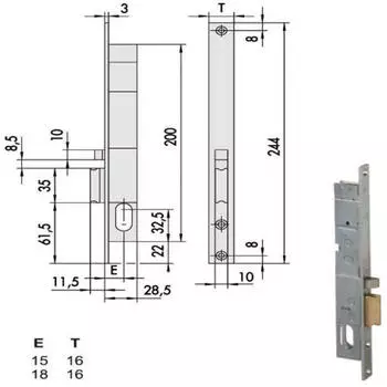 Cisa 14020 Elektrisches Einsteckschloss Rechts (14020-15-1)